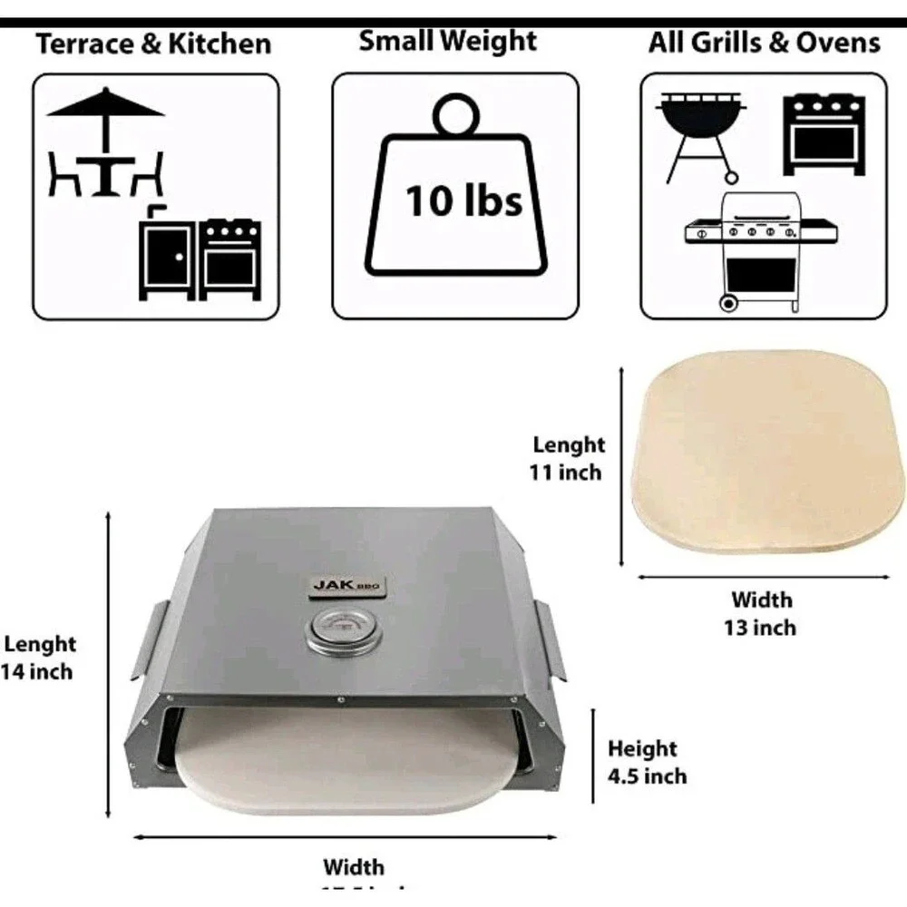 JAK BBQ Pizza Oven Set J 20 black Pizza Oven Kit NEW OPEN BOX (122428 LOC.CTRB12